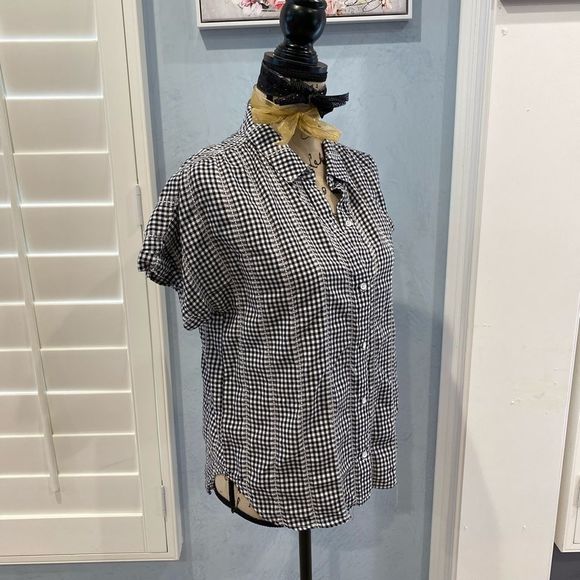 Cloth & Stone Women’s Black/White Checkered Top XS - Picture 4 of 9